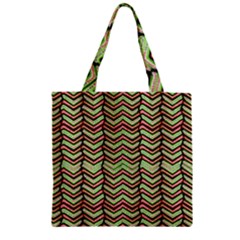 Zig Zag Multicolored Ethnic Pattern Zipper Grocery Tote Bag by dflcprintsclothing