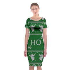 Ugly Christmas Sweater Classic Short Sleeve Midi Dress by Valentinaart