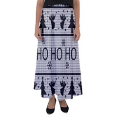 Ugly Christmas Sweater Flared Maxi Skirt by Valentinaart