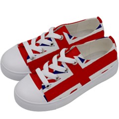 Union Jack Pencil Art Kids  Low Top Canvas Sneakers by picsaspassion