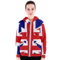 Union Jack Watercolor Drawing Art Women s Zipper Hoodie by picsaspassion