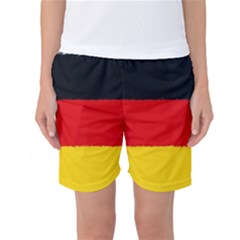 German Flag, Banner Deutschland, Watercolor Painting Art Women s Basketball Shorts by picsaspassion