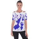 Blue Plaint Splatter Short Sleeve Top View1