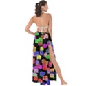 Colorful paint strokes on a black background                              Maxi Chiffon Tie-Up Sarong View2