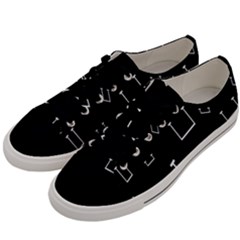 Pit White Black Sign Pattern Men s Low Top Canvas Sneakers by Mariart