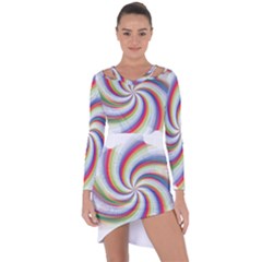 Prismatic Hole Rainbow Asymmetric Cut-out Shift Dress by Mariart