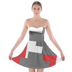 Cross Abstract Shape Line Strapless Bra Top Dress by Celenk