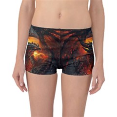 Dragon Legend Art Fire Digital Fantasy Reversible Boyleg Bikini Bottoms by Celenk