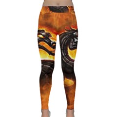 Dragon And Fire Classic Yoga Leggings by Celenk