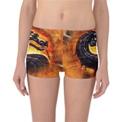 Dragon And Fire Reversible Boyleg Bikini Bottoms by Celenk