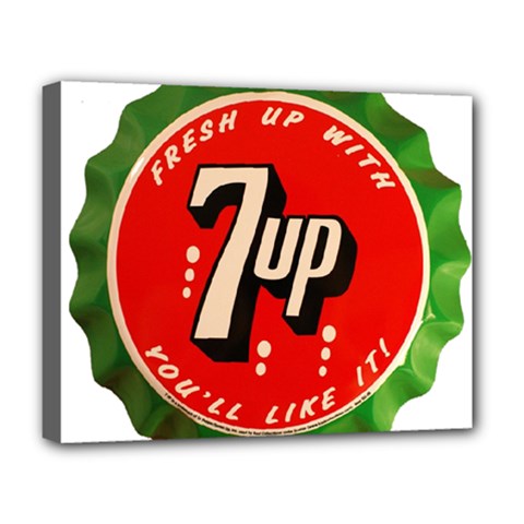 Fresh Up With  7 Up Bottle Cap Tin Metal Deluxe Canvas 20  X 16   by Celenk