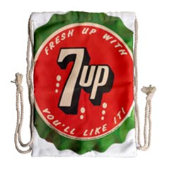 Fresh Up With  7 Up Bottle Cap Tin Metal Drawstring Bag (large) by Celenk