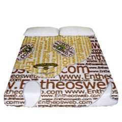 Panda Typography Fitted Sheet (queen Size) by Celenk