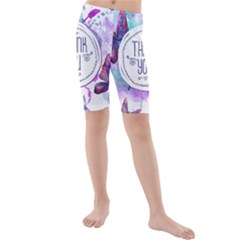 Thank You Kids  Mid Length Swim Shorts by Celenk