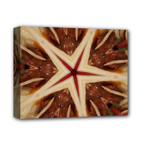 Spaghetti Italian Pasta Kaleidoscope Funny Food Star Design Deluxe Canvas 14  X 11  by yoursparklingshop