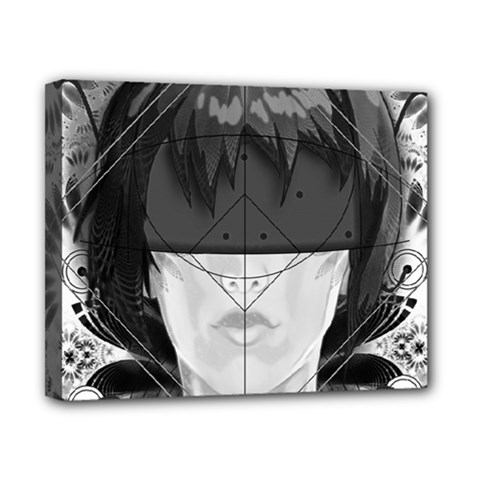 Beautiful Bnw Fractal Feathers For Major Motoko Canvas 10  X 8  by jayaprime