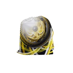 Incredible Eye Of A Yellow Construction Robot Drawstring Pouches (medium)  by jayaprime