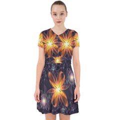 Beautiful Orange Star Lily Fractal Flower At Night Adorable In Chiffon Dress by jayaprime