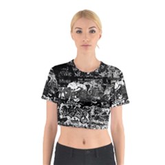 Graffiti Cotton Crop Top by ValentinaDesign