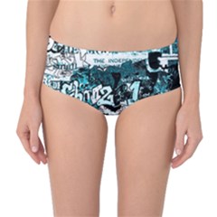 Graffiti Mid-waist Bikini Bottoms by ValentinaDesign