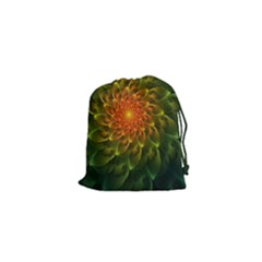 Beautiful Orange-green Desert Cactus Fractalspiral Drawstring Pouches (xs)  by jayaprime