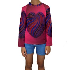 Heart Love Luck Abstract Kids  Long Sleeve Swimwear by Celenk