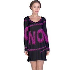 No Cancellation Rejection Long Sleeve Nightdress by Celenk