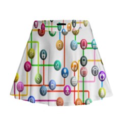 Icon Media Social Network Mini Flare Skirt by Celenk