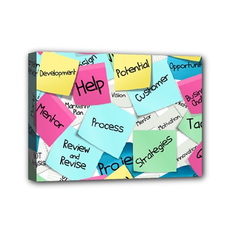 Stickies Post It List Business Mini Canvas 7  X 5  by Celenk