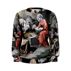 The Birth Of Christ Women s Sweatshirt by Valentinaart