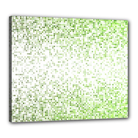 Green Square Background Color Mosaic Canvas 24  X 20  by Celenk