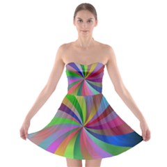 Spiral Background Design Swirl Strapless Bra Top Dress by Celenk