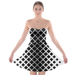 Square Diagonal Pattern Monochrome Strapless Bra Top Dress by Celenk