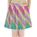 Wave Background Happy Design Pleated Mini Skirt View1