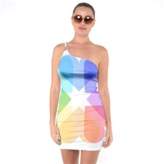Heart Love Wedding Valentine Day One Soulder Bodycon Dress by Celenk
