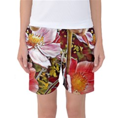 Flower Hostanamone Drawing Plant Women s Basketball Shorts by Celenk