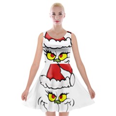 Grinch Velvet Skater Dress by Valentinaart