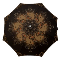 The Sign Ying And Yang With Floral Elements Straight Umbrellas by FantasyWorld7