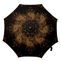 The Sign Ying And Yang With Floral Elements Hook Handle Umbrellas (medium) by FantasyWorld7