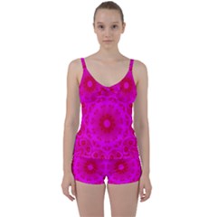 Pattern Tie Front Two Piece Tankini by gasi