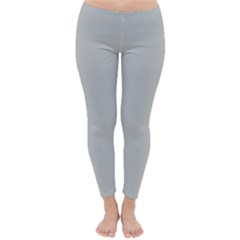 Grey And White Simulated Carbon Fiber Classic Winter Leggings by PodArtist