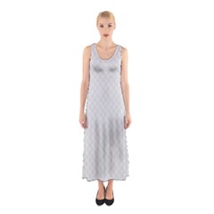 Bright White Stitched And Quilted Pattern Sleeveless Maxi Dress by PodArtist