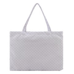 Bright White Stitched And Quilted Pattern Medium Tote Bag by PodArtist