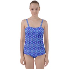 Pattern Twist Front Tankini Set by gasi