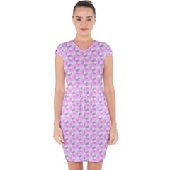 Pattern Capsleeve Drawstring Dress  by gasi