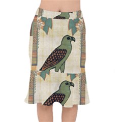 Egyptian Paper Papyrus Bird Mermaid Skirt by Celenk