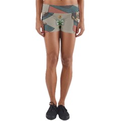 Egyptian Woman Wings Design Yoga Shorts by Celenk