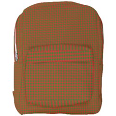 Classic Christmas Red And Green Houndstooth Check Pattern Full Print Backpack by PodArtist