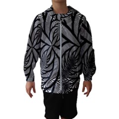 Fractal Symmetry Pattern Network Hooded Wind Breaker (kids) by Celenk