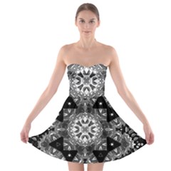 Mandala Calming Coloring Page Strapless Bra Top Dress by Celenk